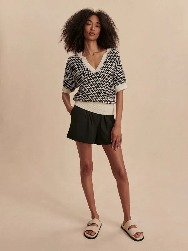 Varley Dora Knit S/S Top - Egret