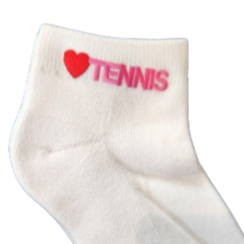 On the Tee Socks - Heart Tennis - Hot Pink