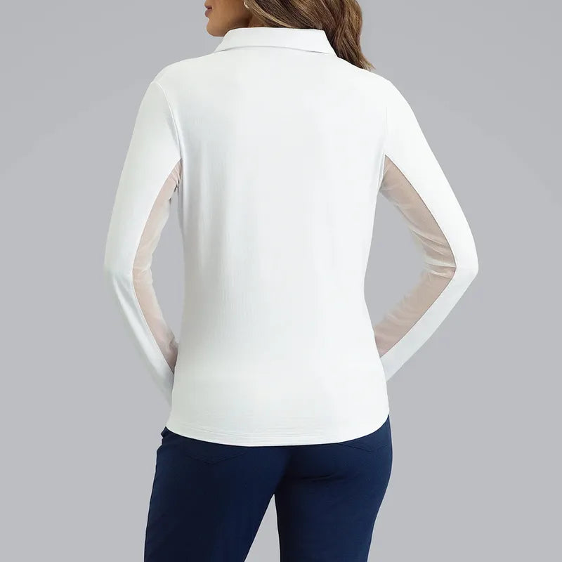 IBKUL L/S Polo - White