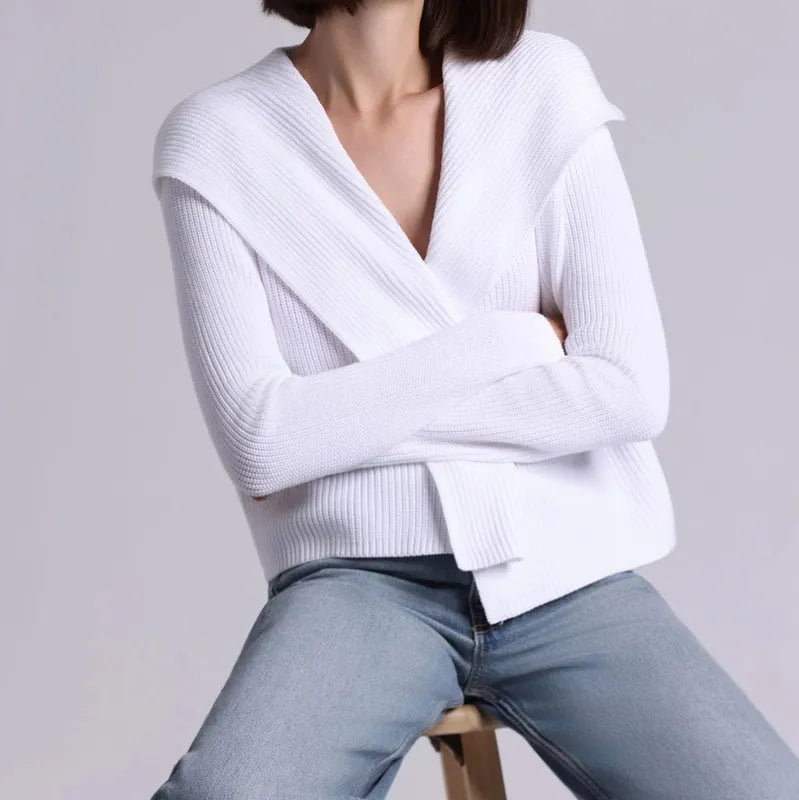 Minnie Rose Cotton Shaker Hooded Cardigan - White