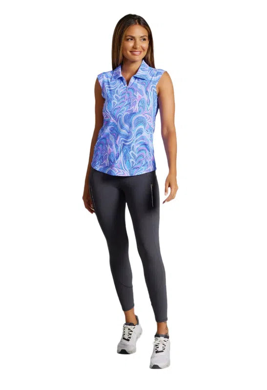 IBKUL Rebecca S/L Polo - Lavender/Multi