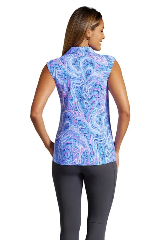 IBKUL Rebecca S/L Polo - Lavender/Multi