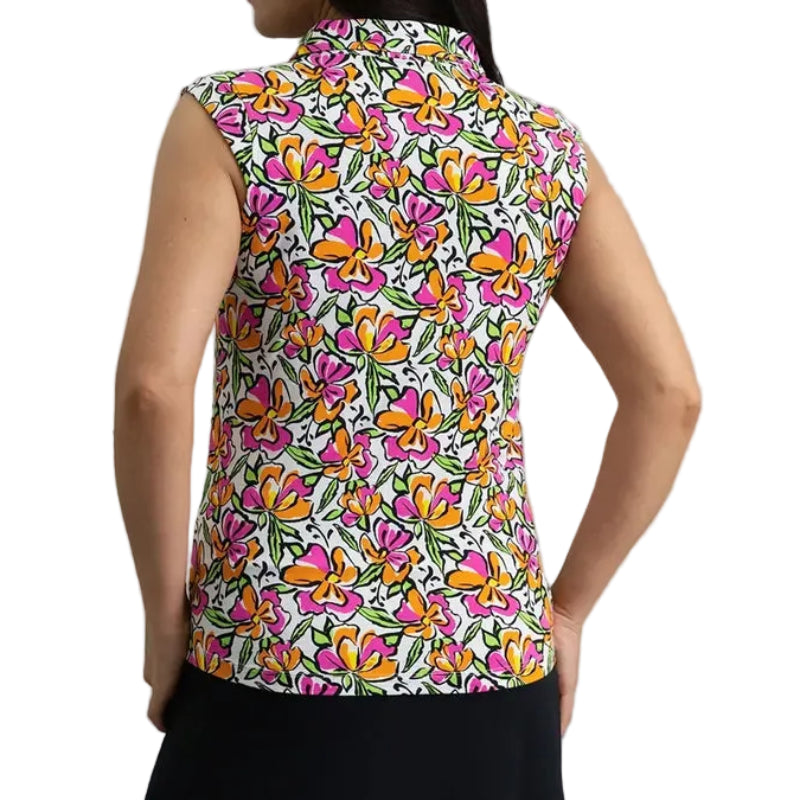 IBKUL Sonia S/L Polo - Hot PInk/Orange
