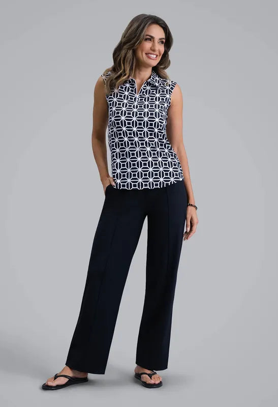 IBKUL Carolyn S/L Polo - Black/White
