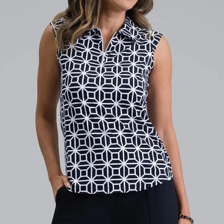 IBKUL Carolyn S/L Polo - Black/White
