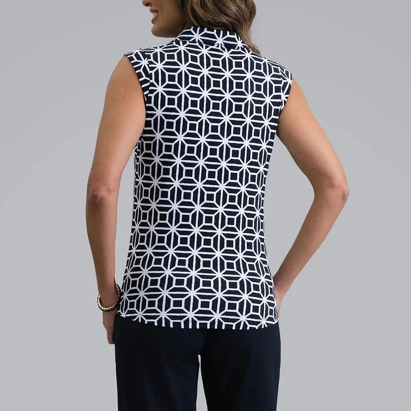 IBKUL Carolyn S/L Polo - Black/White