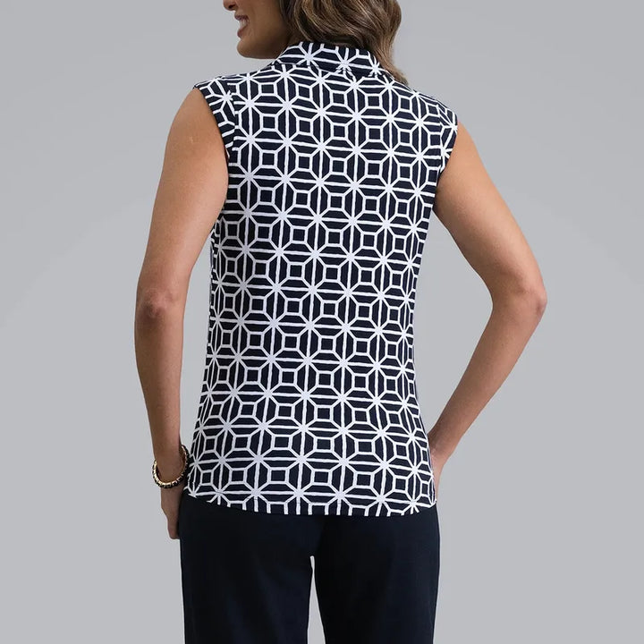 IBKUL Carolyn S/L Polo - Black/White