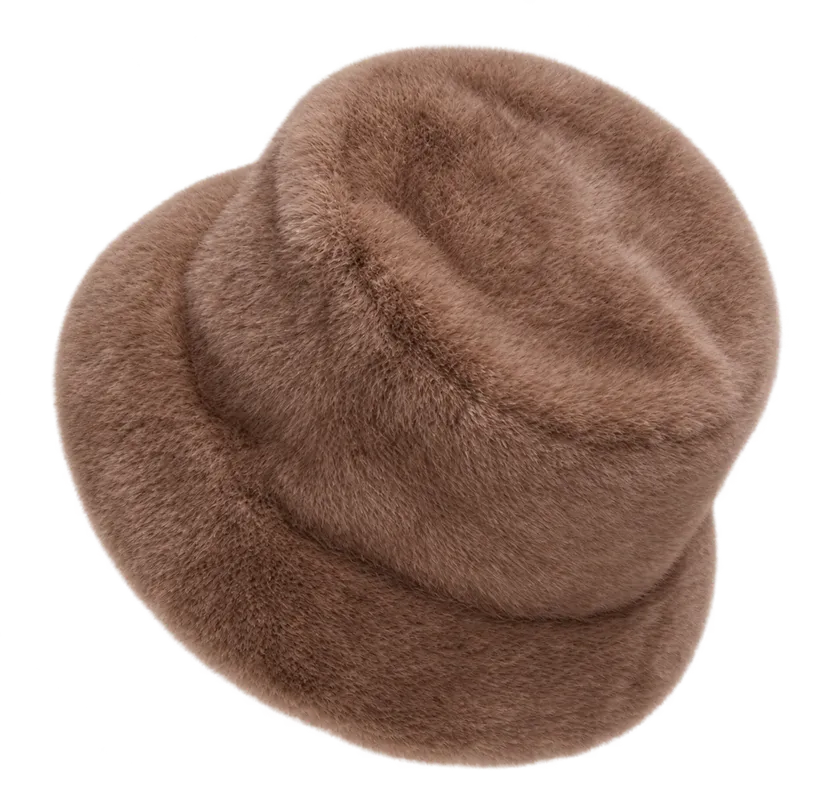 preneLOVE Kelly Bucket Hat(Faux Fur) - Brown