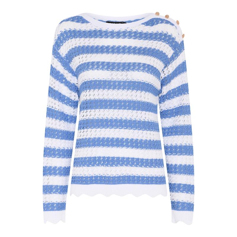 Micha Stripe Sweater - Blue/White
