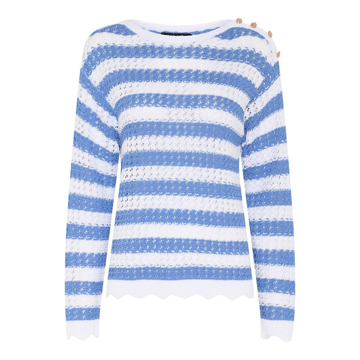 Micha Stripe Sweater - Blue/White