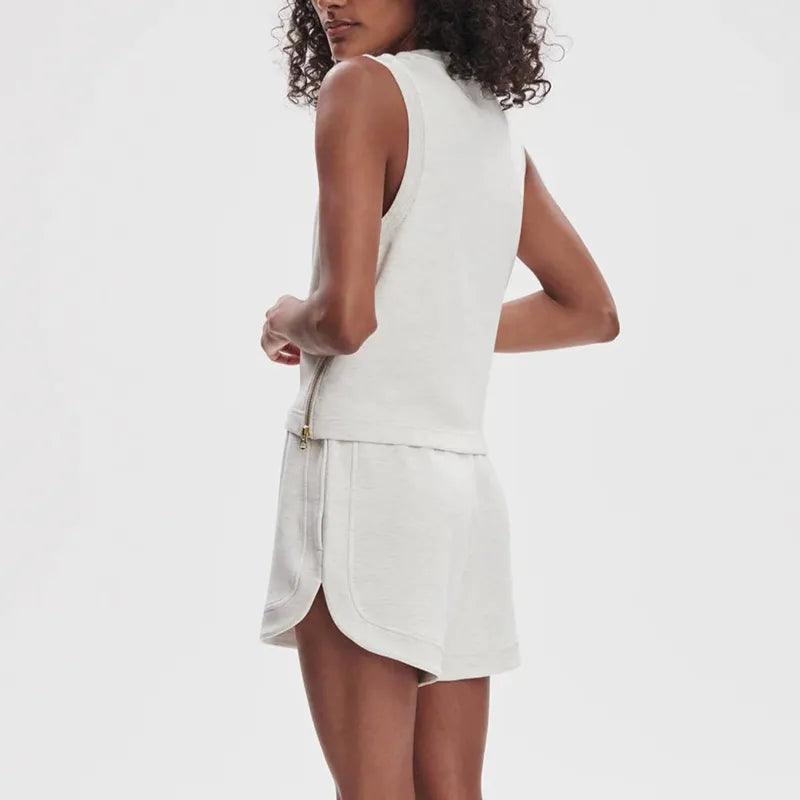 Varley Shea Crop Tank - Ivory Marl