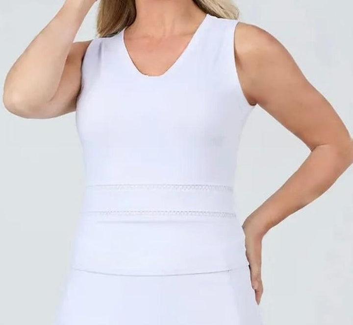 Sofibella Trés Blanc S/L V-Neck Top - White