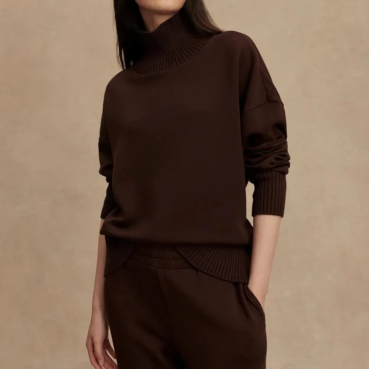 Varley Barker High Neck Sweat - Coffee Bean