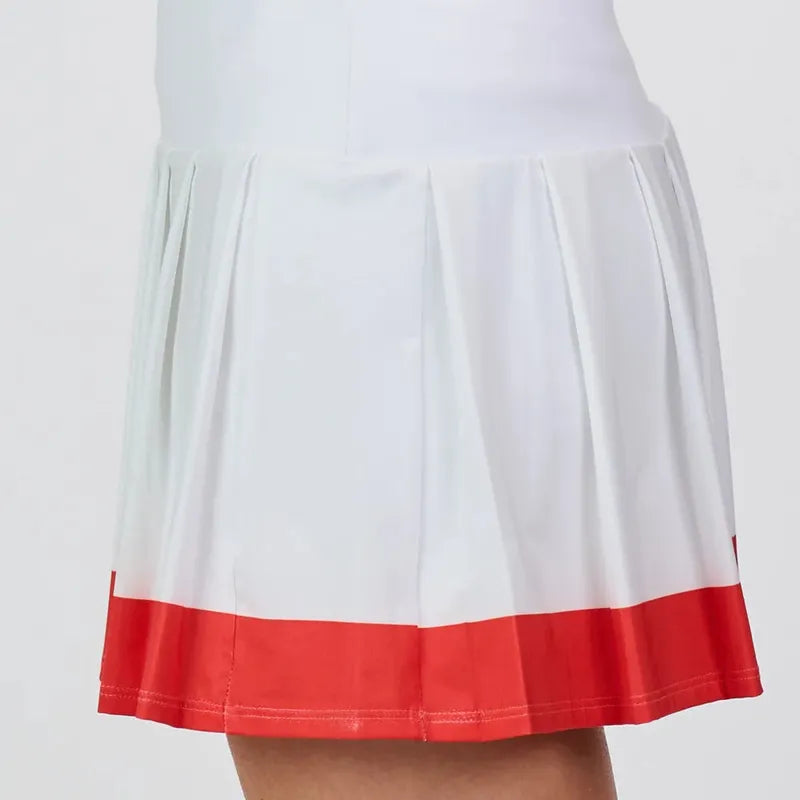 Sofibella Hibiscus Pleated Skort (14")- White/Hibiscus