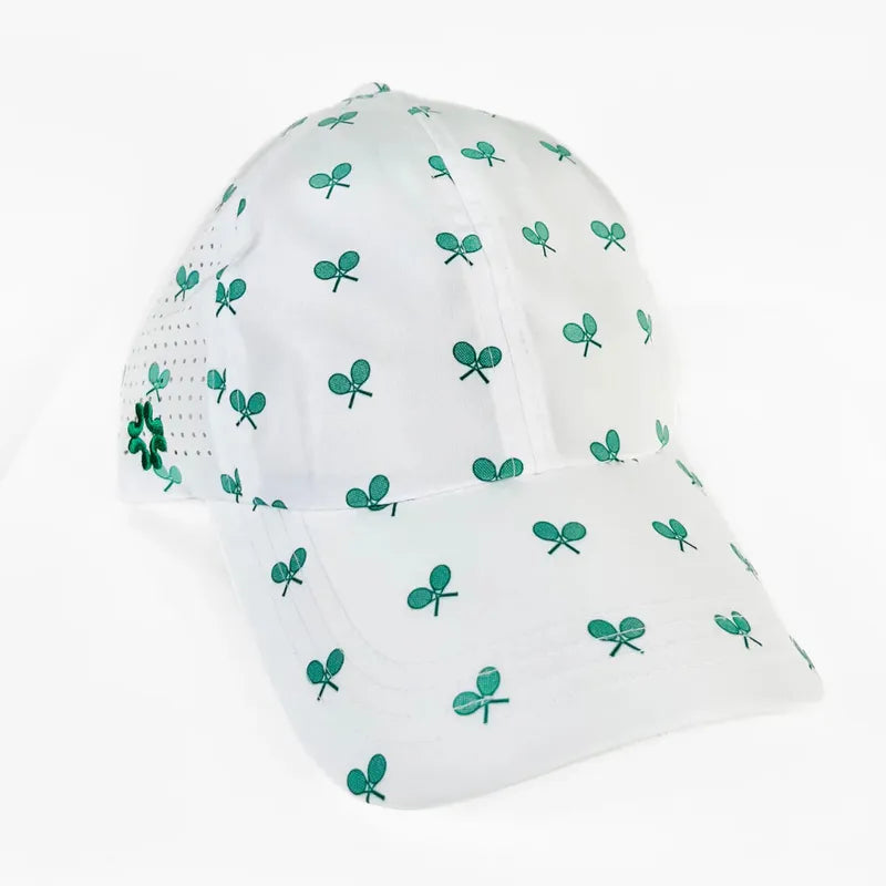 VimHue Tennis Racquets Hat - White/Green