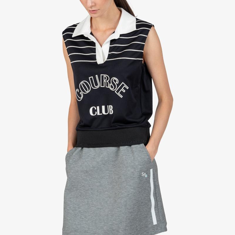 Sportalm S/L Stripe Polo - Black/White