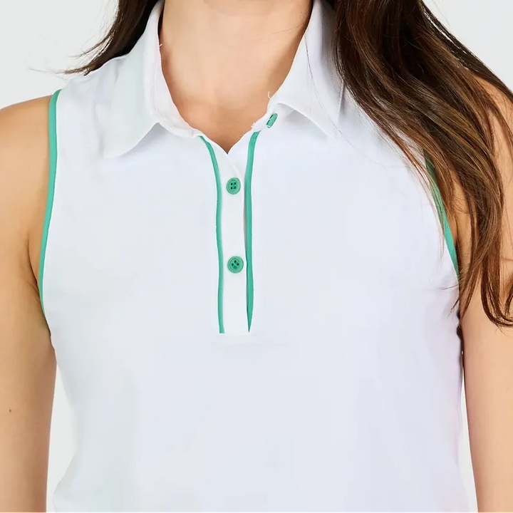 Sofibella Alpine Whites S/L Polo - White/Green
