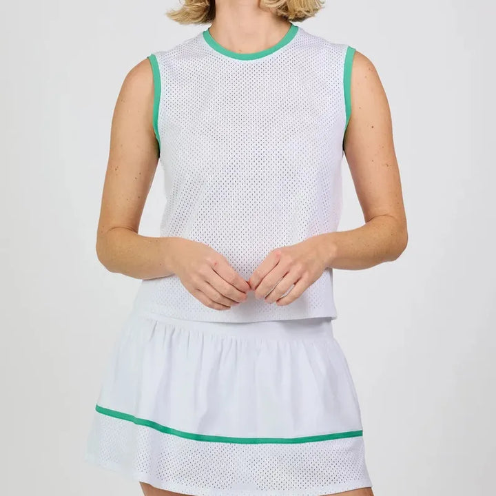 Sofibella Alpine Whites Tank - White/Green