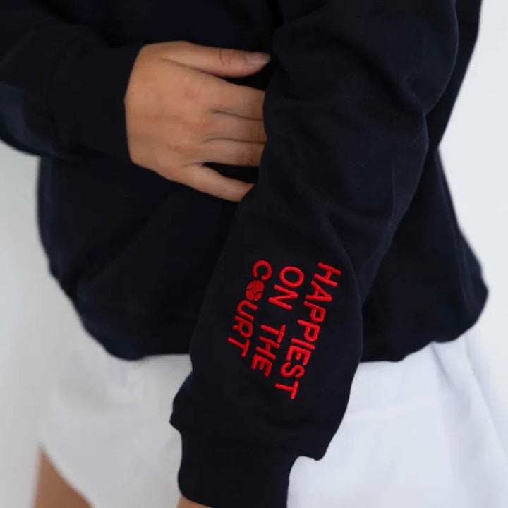 CourtLife Happiest on The Tennis Court Zip Sweatshirt