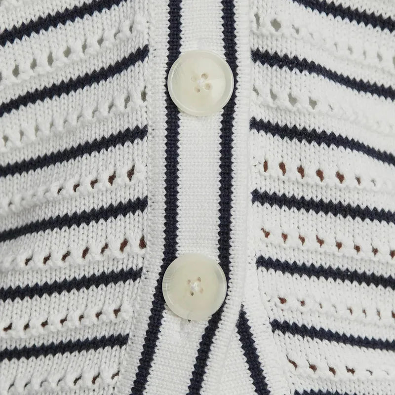 Varley Antonia Cardigan - White/Blue Nights