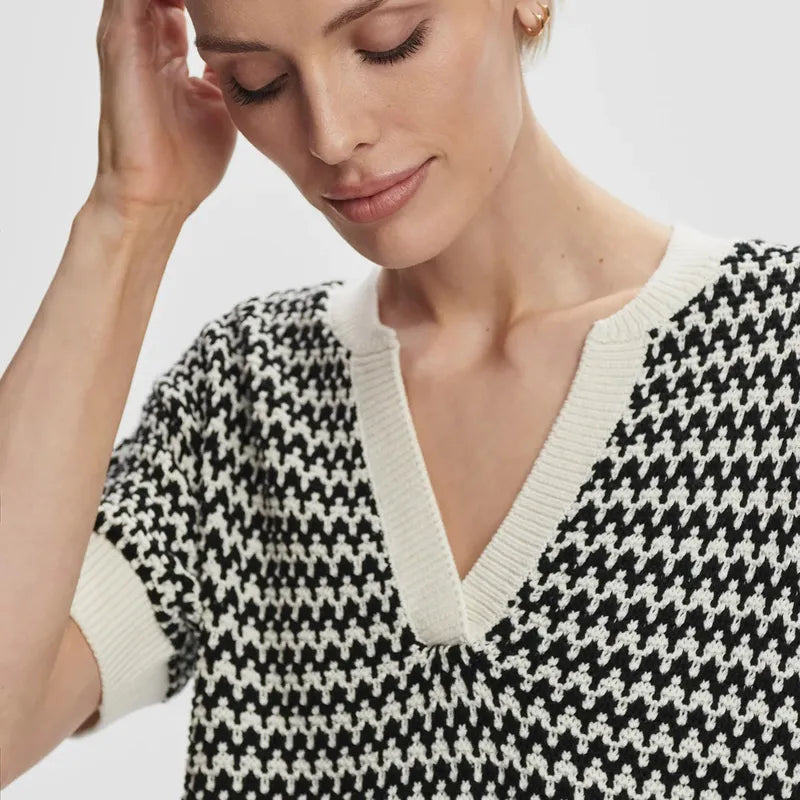 Varley Dora Knit S/S Top - Egret