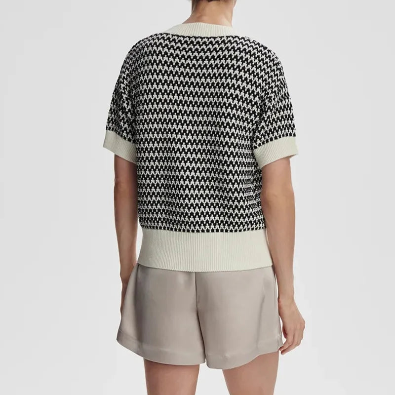 Varley Dora Knit S/S Top - Egret