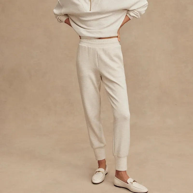 Varley Slim Cuff Pants (27.5") - Ivory Marl