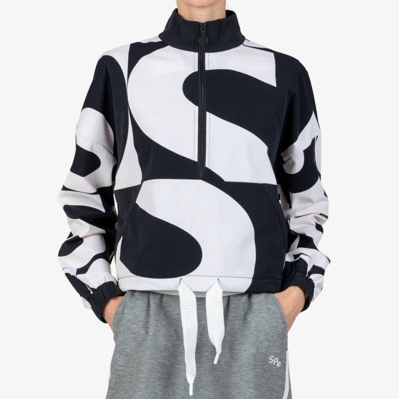 Sportalm Logo Print Pullover Top - Black/White