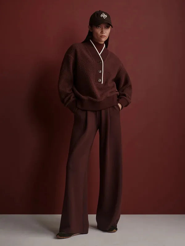 Varley Brenna Button Fleece - Mahogany