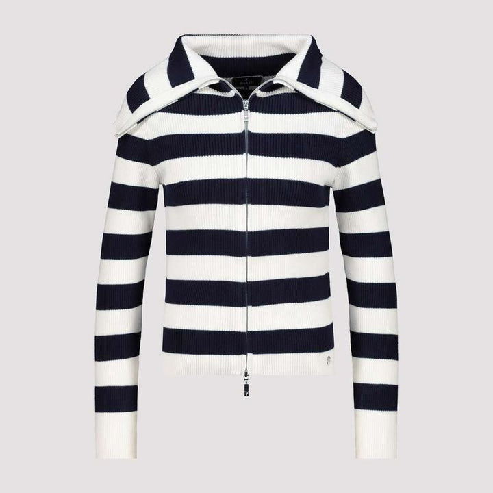 Monari Stripe Zip Sweater - Navy/Ivory