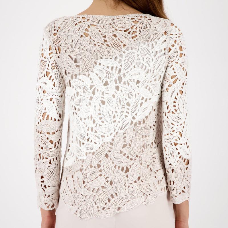 Monari Lace Top - Beige/Ivory