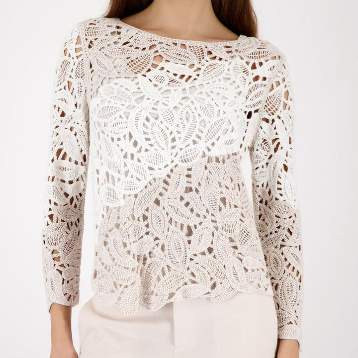Monari Lace Top - Beige/Ivory