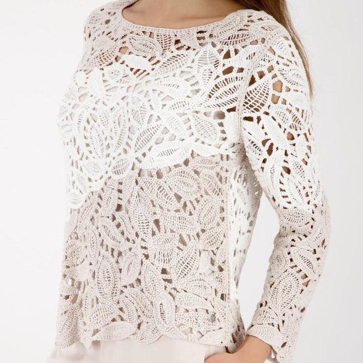 Monari Lace Top - Beige/Ivory