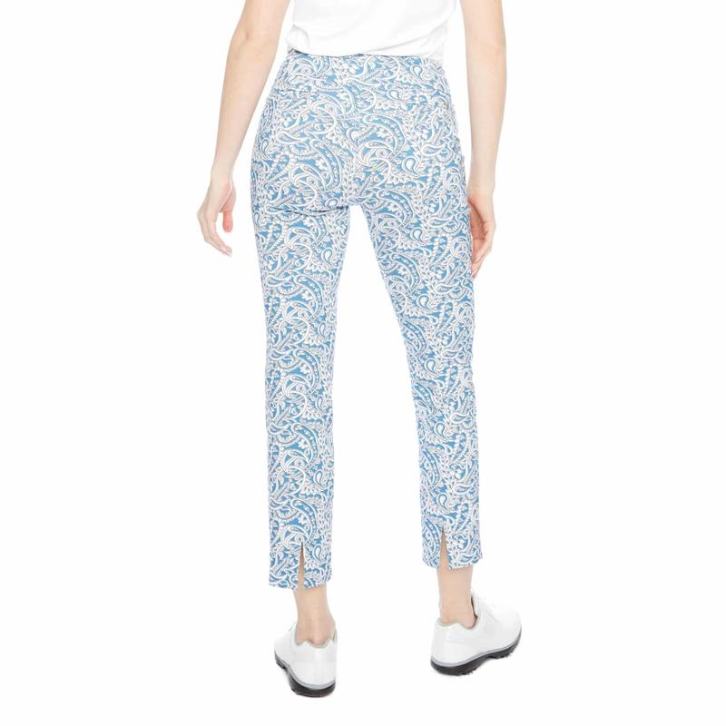 Swing Control Dutch Paisley Ankle Pants - Blue/Cream