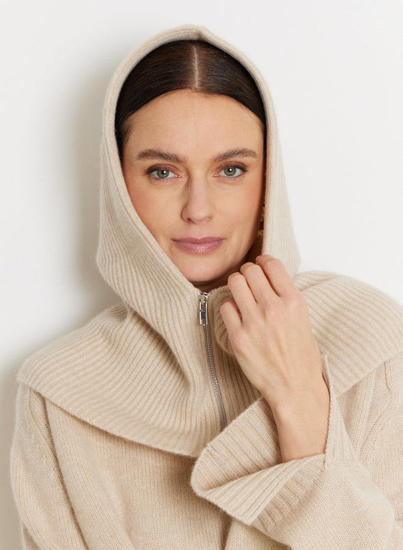 NOTSHY Cashmere Zip Hood - Beige