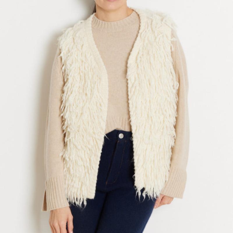 NOTSHY Fringe Bolero Vest - Ivory