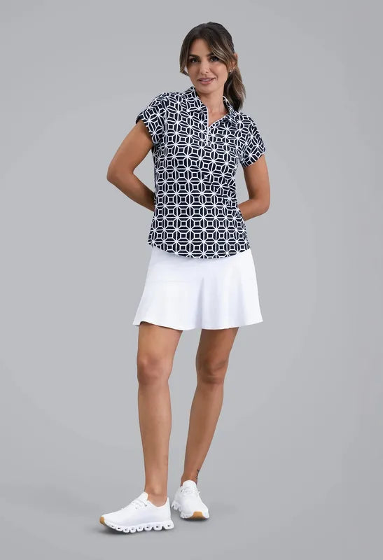 IBKUL Carolyn S/S Polo - Black/White