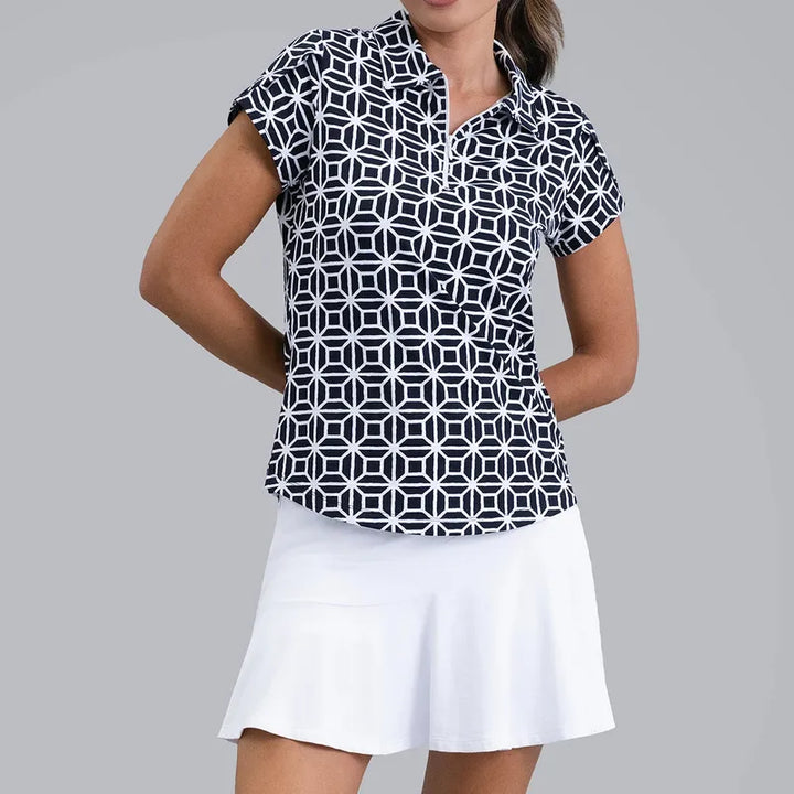 IBKUL Carolyn S/S Polo - Black/White