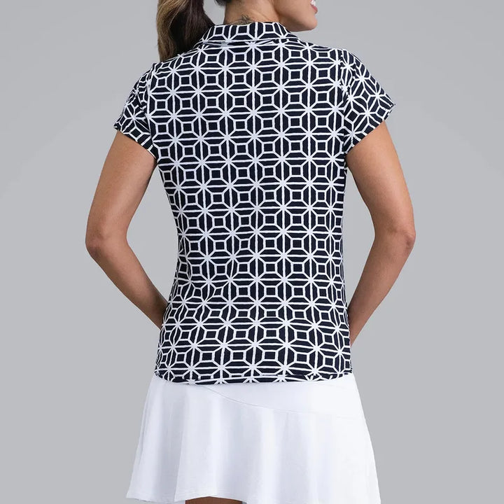 IBKUL Carolyn S/S Polo - Black/White