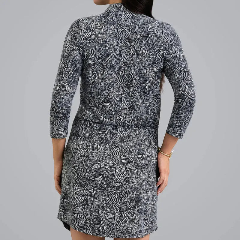 IBKUL Stephanie 3/4 Sleeve Dress - Black/White
