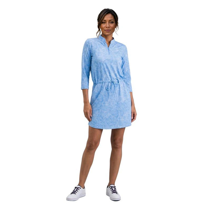 IBKUL Annie 3/4 Sleeve Dress - Peri Blue