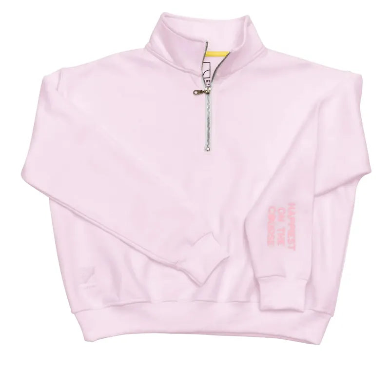 CourtLife Happiest On The Golf Course Quarter Zip Sweatshirt - Various Colours