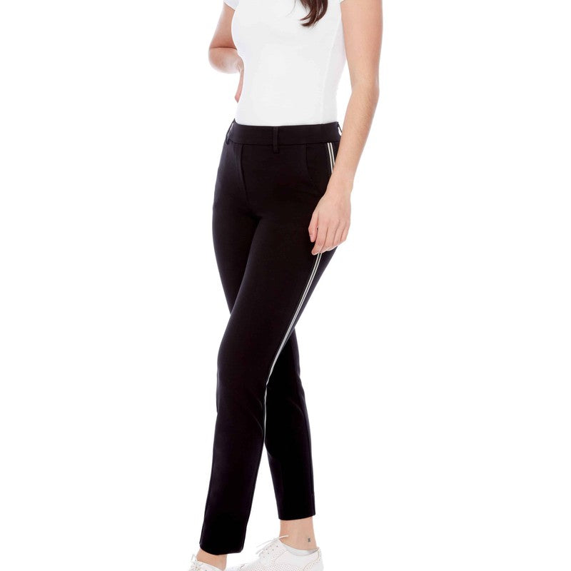 Swing Control Side Stripe Ponte Pant(30") - Black