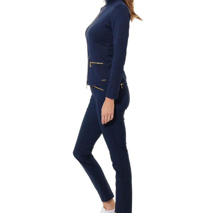 MDC Curvy Stretch Pants - Navy (gold zip)
