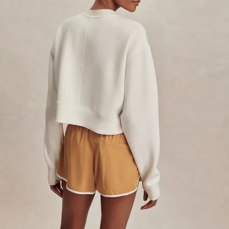Varley Tasmin Cropped Sweat - Snow White
