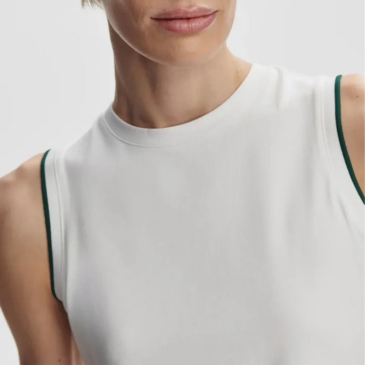 Varley Arton Performance Tank - White/Forest
