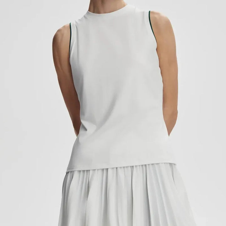 Varley Arton Performance Tank - White/Forest
