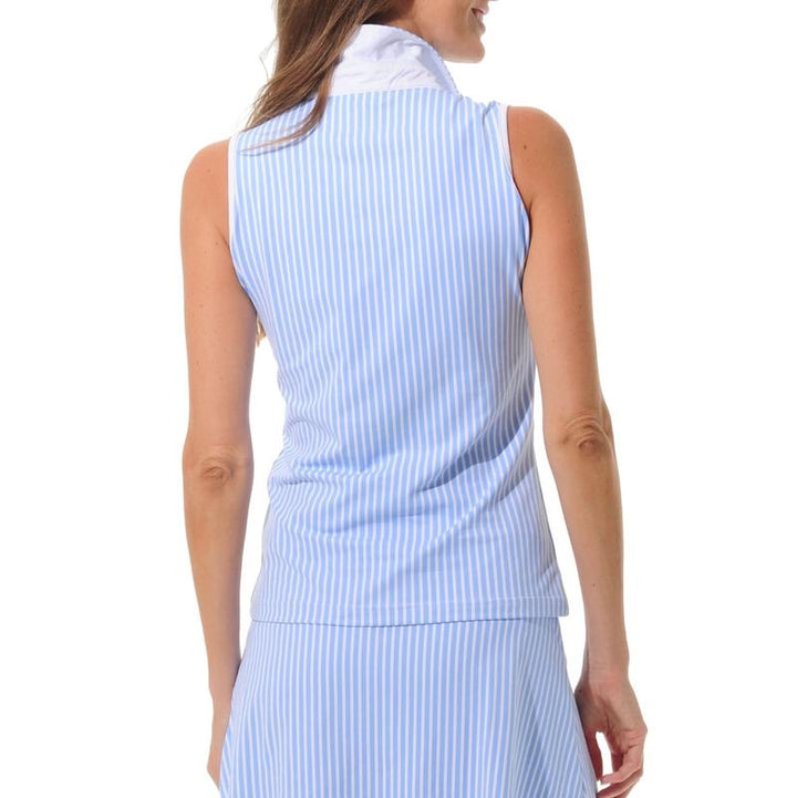 MDC S/L Polo Dress - Baby Blue/Seersucker