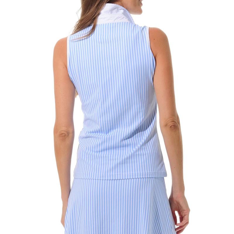 MDC S/L Meryl Print Polo - Baby Blue/Seersucker