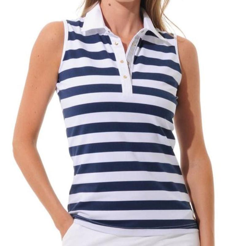 MDC Yachting Print S/L Polo - Navy/White